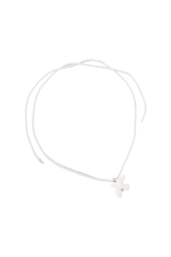 Peace Symbol Long Necklace Featuring Ceramic Charm And Versatile Ties
