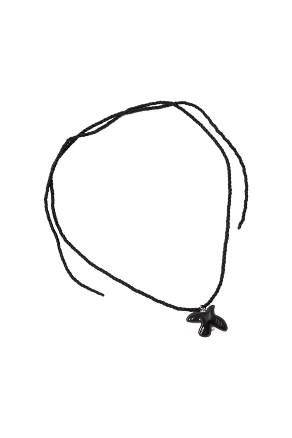 Peace Symbol Long Necklace Featuring Ceramic Charm And Versatile Ties