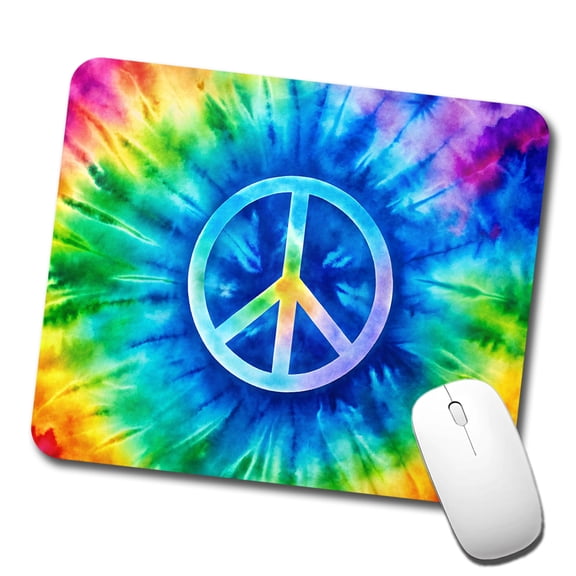 Peace Symbol Rainbow Hippie Tie Dye Background Mouse Pad Low Profile Gaming Mat