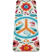 Peace Symbol TPE Yoga Mat - Exercise Mat for Fitness, Pilates, and Meditation Mat - Durable & Odor-Free Mat for Home or Gym Use