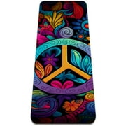 Peace Symbol TPE Yoga Mat - Exercise Mat for Yoga, Pilates, and Fitness - Extra Thick, Lightweight & Durable - 200 Characters or Less
