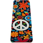 Peace Symbol TPE Yoga Mat - Lightweight & Exercise Mat for Yoga & Pilates