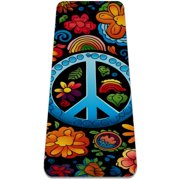 Peace Symbol TPE Yoga Mat |Workout Mat for Yoga, Pilates, and Exercise | Lightweight & Durable Fitness Mat