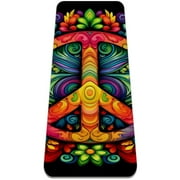 Peace Symbol TPE Yoga Mat for Workout and Exercise