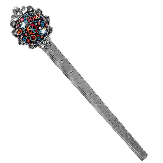 Peace Symbol Vintage Silver Lace-Edged Bookmark: a Gift for Readers and Book Lovers