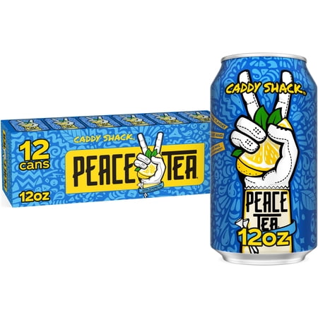 Peace Tea Caddy Shack Lemon-Flavored Canned Iced Tea, 12 fl oz, 12 Pack