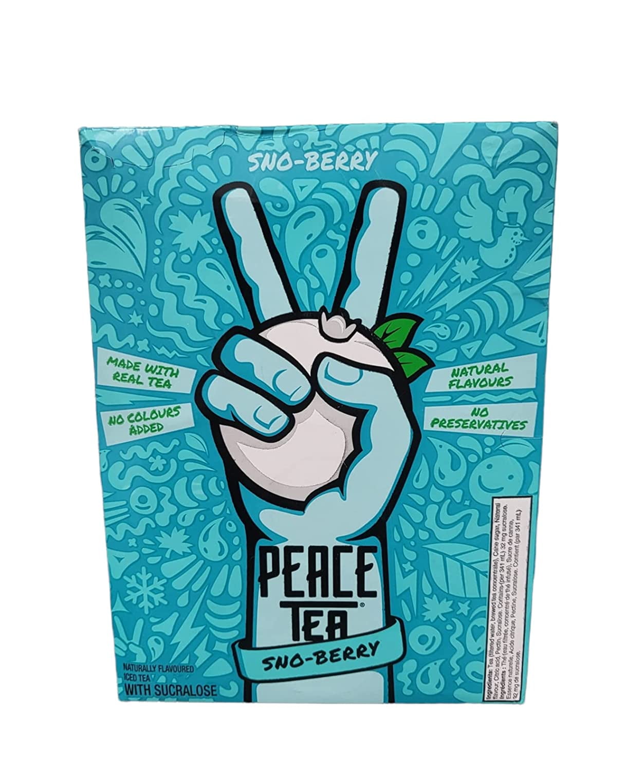 peace Peace Tea, Sno-Berry Flavor, 12 Cans, 11.5 oz Each, Iced Tea