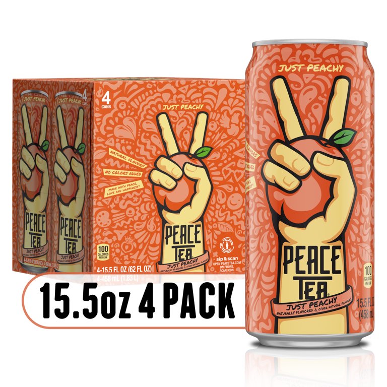 Peace Tea Just Peachy Cans, 15.5 fl oz, 4 Pack - Walmart.com