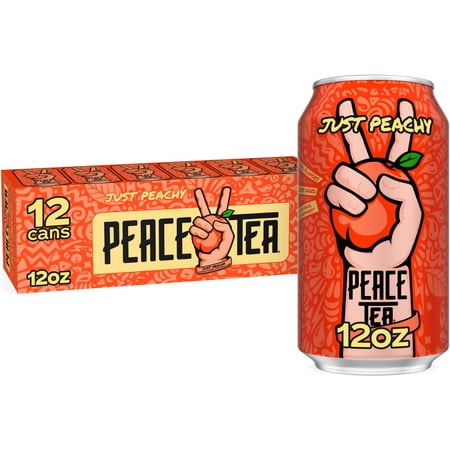Peace Tea Just Peachy Canned Iced Tea, 12 fl oz, 12 Pack
