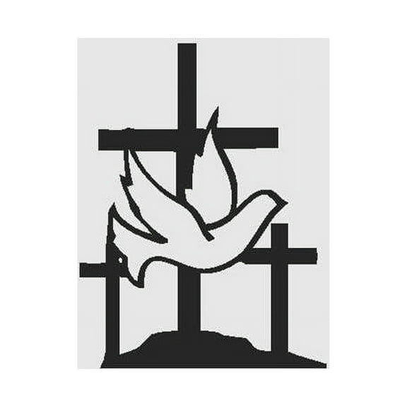 Peace and Three Holy Crosses Graphic Mural Wall Art Christian Religion and Faith Home Decal - Peel & Stick Sticker -  Wall Art  - Size : 10 Inches X 10 Inches - 22 Colors Available