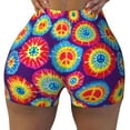 thumbnail image 1 of Peace Tie Dye Workout Shorts For Women Scrunch Butt Lifting Yoga Gym Seamless Booty Biker Shorts Large, 1 of 9
