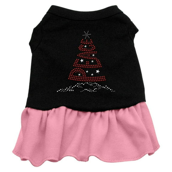 Christmas Pet Dog Cat Dress Rhinestone, "Peace Tree"