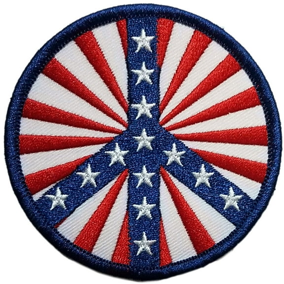 Peace USA Embroidered Sew On Patch - 3" Round