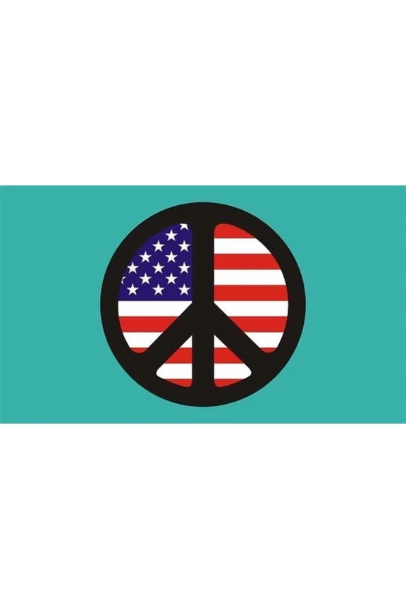 Peace Usa Flag 3X5 Ft Foot 100% 100D Super Polyester W/ Grommtes