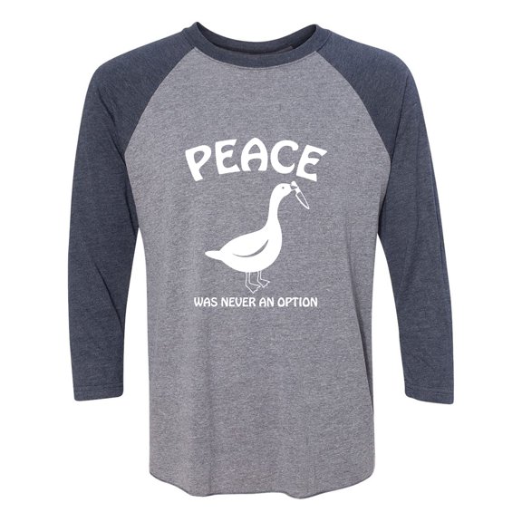 Peace Was Never An Option Unisex 3/4 Sleeve Baseball Raglan Tee