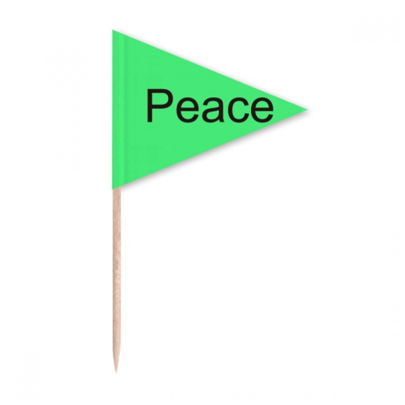 Peace Word Inspirational Quote Sayings Toothpick Triangle Cupcake Toppers Flag
