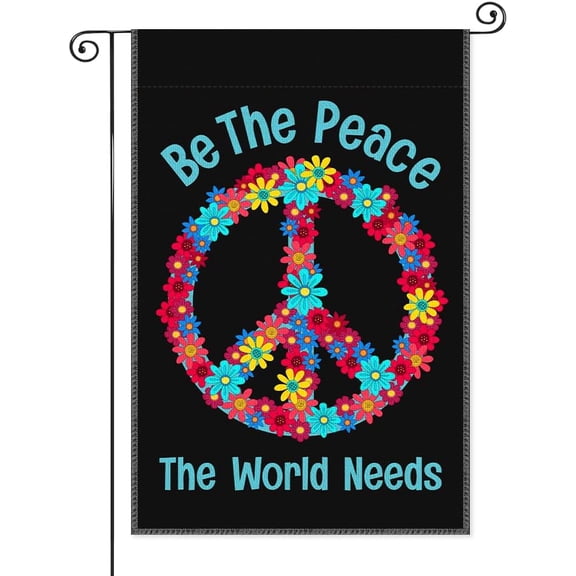 Peace World Needs Indigenous People Garden Flag 12 x 18 Inch Double Sided Linen Outdoor Decor