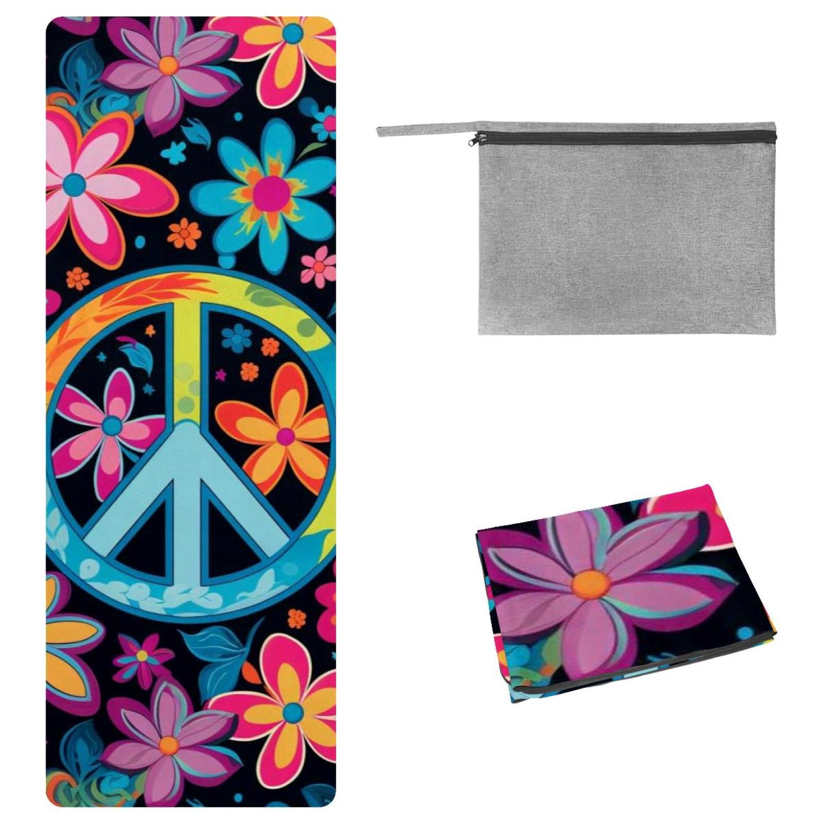Peace Yoga Towel with Storage Bag, 72.8"x26.8", Suitable for Yoga