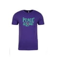 thumbnail image 1 of Peace and Love Adult Unisex Short Sleeve T-Shirt-Purple-XL, 1 of 4