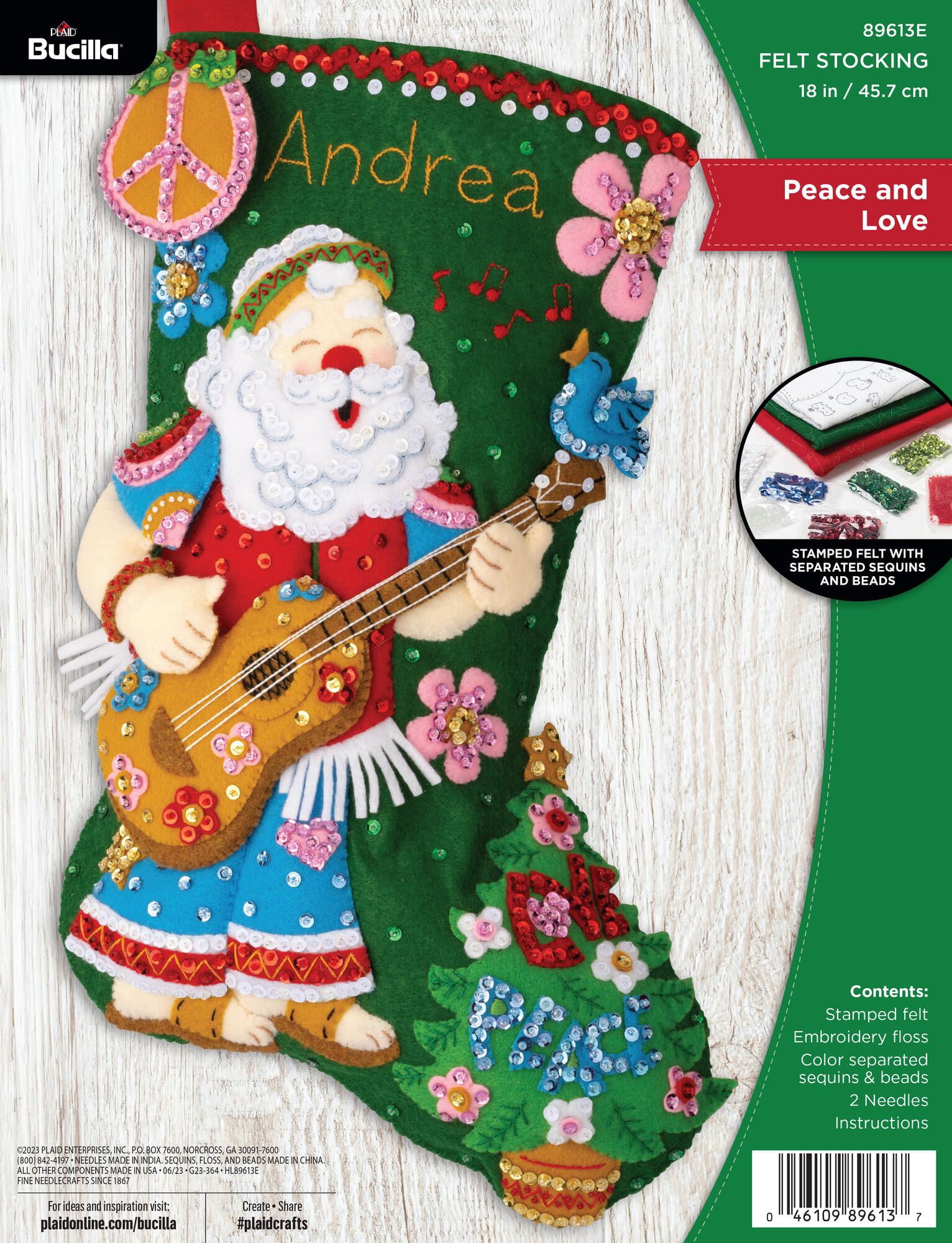 Bucilla Peace and Love 18 in Multicolor Felt Stocking Kit