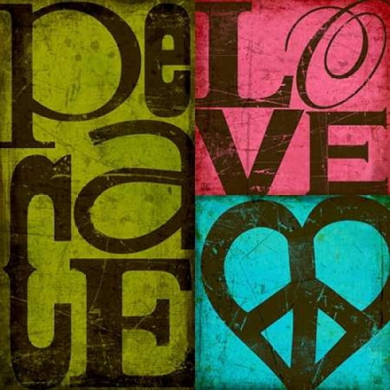 Peace and Love Canvas Art - SuZanna Anna (24 x 24)