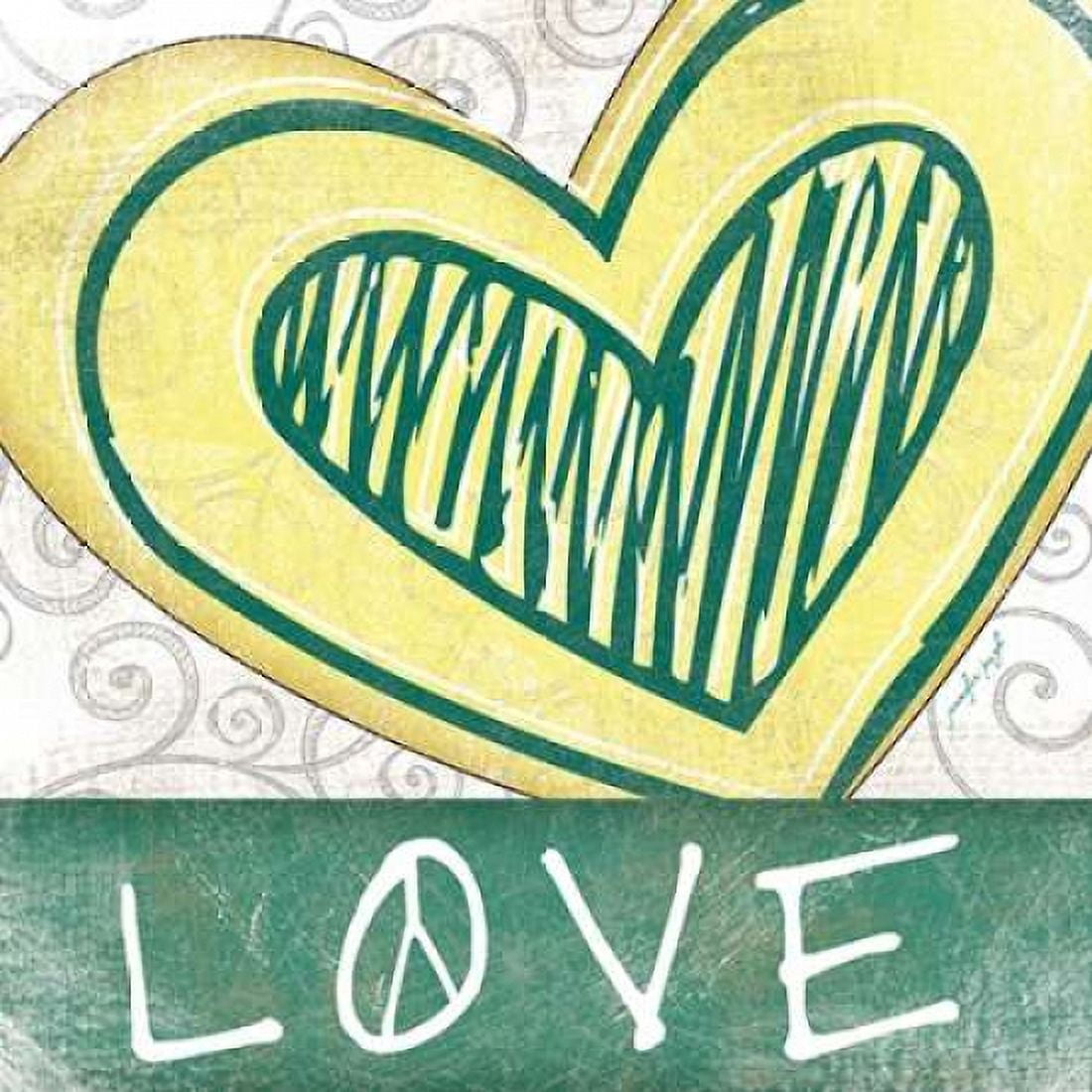 Peace and Love II Canvas Art - Jennifer Pugh (24 x 24)