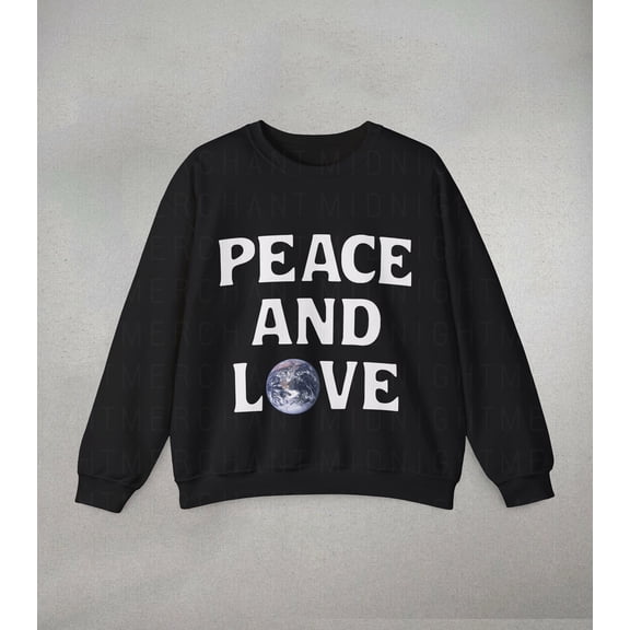 Peace and Love T-Shirt, Cute T-Shirts, Positivity Clothing, Peace Graphic Crewneck, Street