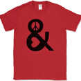 thumbnail image 1 of Peace and Love T-Shirt Trendy Funny Humor Trippy Graphic Tee - Red, XL, 1 of 1
