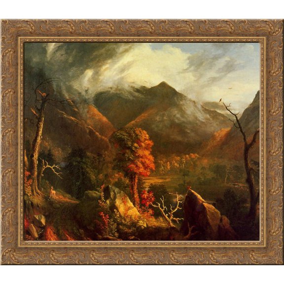 Peace at Sunset (Evening in the White Mountains) 24x20 Gold Ornate Wood Framed Canvas Art by Thomas Cole