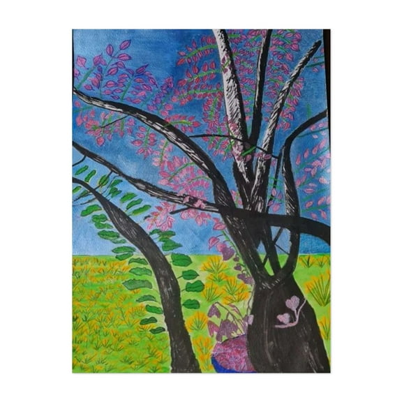 Peace of dawn - Khwaeng Phra Khanong Nuea Krung Thep Maha Nakhon Thailand Digital Art Nature Floral Watercolor Botanical Landscape Forest Summer Unframed Wall Art Print 5 x 7 inches