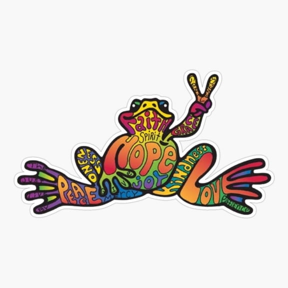 Peace hope faith frog Sticker