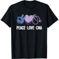 thumbnail image 1 of Peace love CNA Certified Nursing Assistant T-Shirt, 1 of 4