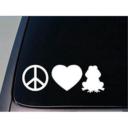 Peace love Frog sticker *H142* 8" vinyl toad gig