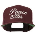 thumbnail image 1 of Peace on Earth Embroidered Snapback Cap - Maroon OSFM, 1 of 5