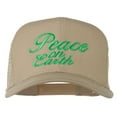 thumbnail image 1 of Peace on Earth Embroidered Twill Mesh Cap - Khaki OSFM, 1 of 5