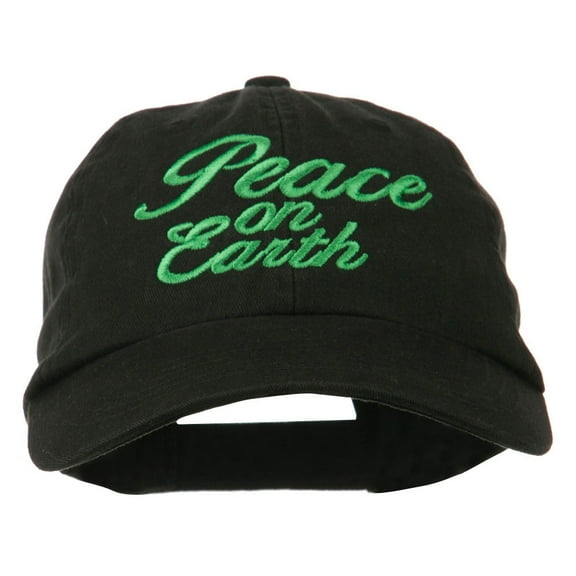 Peace on Earth Embroidered Washed Cap - Black OSFM