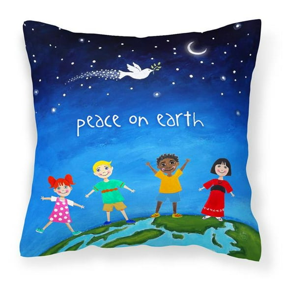 Peace on Earth Fabric Decorative Pillow