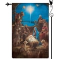 thumbnail image 1 of Peace on Earth Garden Flag Nativity Night Garden Flag O Holy Night Vertical Double Sided Rustic Farmland Burlap Yard Lawn Outdoor Decor 12.5x18, 1 of 4