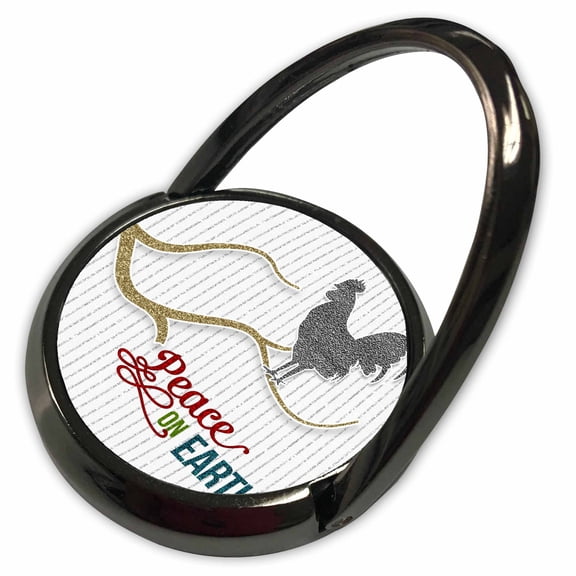 3dRose, Peace on Earth Silver Rooster and Typography Barnyard Themed Holiday, Phone Ring