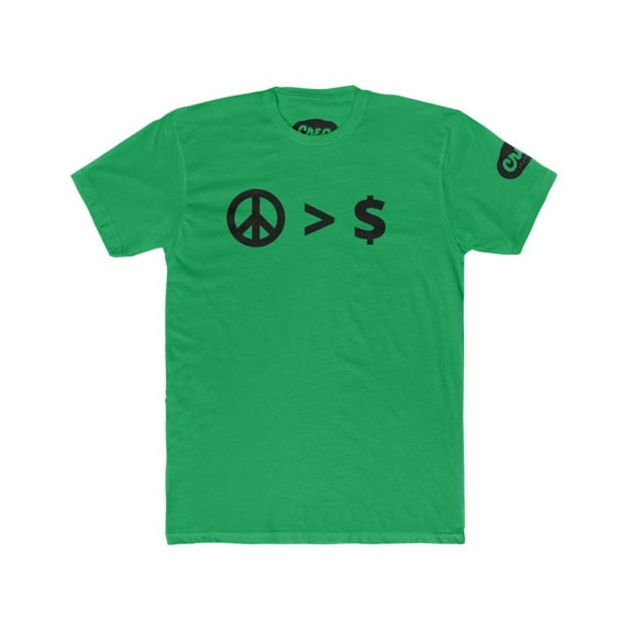 Peace over Money Men's Cotton Crew Tee