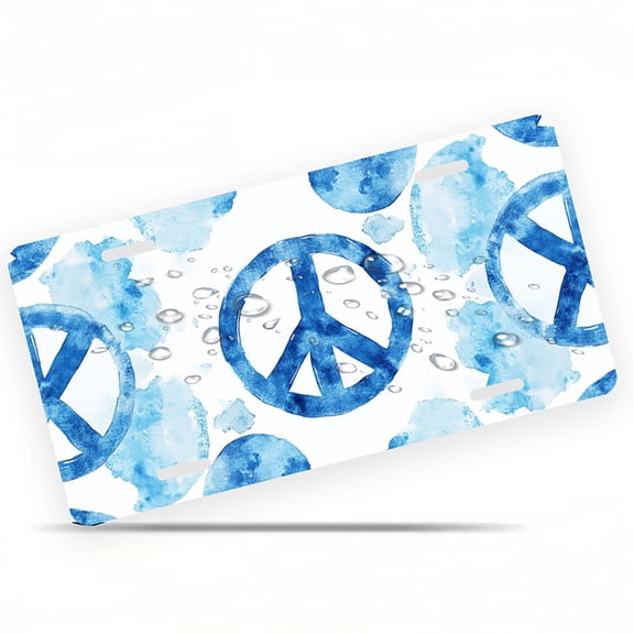 Peace - sign Pattern Funny Personalized License Plate Rust-proof Stainless Steel Metal License Plate Suitable For Men And Women 12.2" x 6.2"