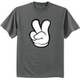 thumbnail image 1 of Peace sign fingers t-shirt Big and Tall tee for men, 1 of 1
