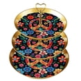 thumbnail image 1 of Peace symbol Elegant Plastic Discs Earring Organizer Stand with Iron Pillars, 32cm Height, 21cm/24cm/27cm Plates, 1 of 6