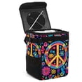 thumbnail image 1 of Peace symbol Foldable Car Trash Can with Lid, Leak-proof Hanging Storage Bag - Trash Can for Car, Car Garbage Can, 1 of 6