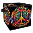 thumbnail image 1 of Peace symbol Foldable Storage Basket Toy Box Storage Cubes Organizer with Handle, 10.8"x10.5"x10.6", Large Capacity, 1 of 6