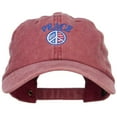thumbnail image 1 of Peace with USA Flag Embroidered Unstructured Cap - Wine OSFM, 1 of 5