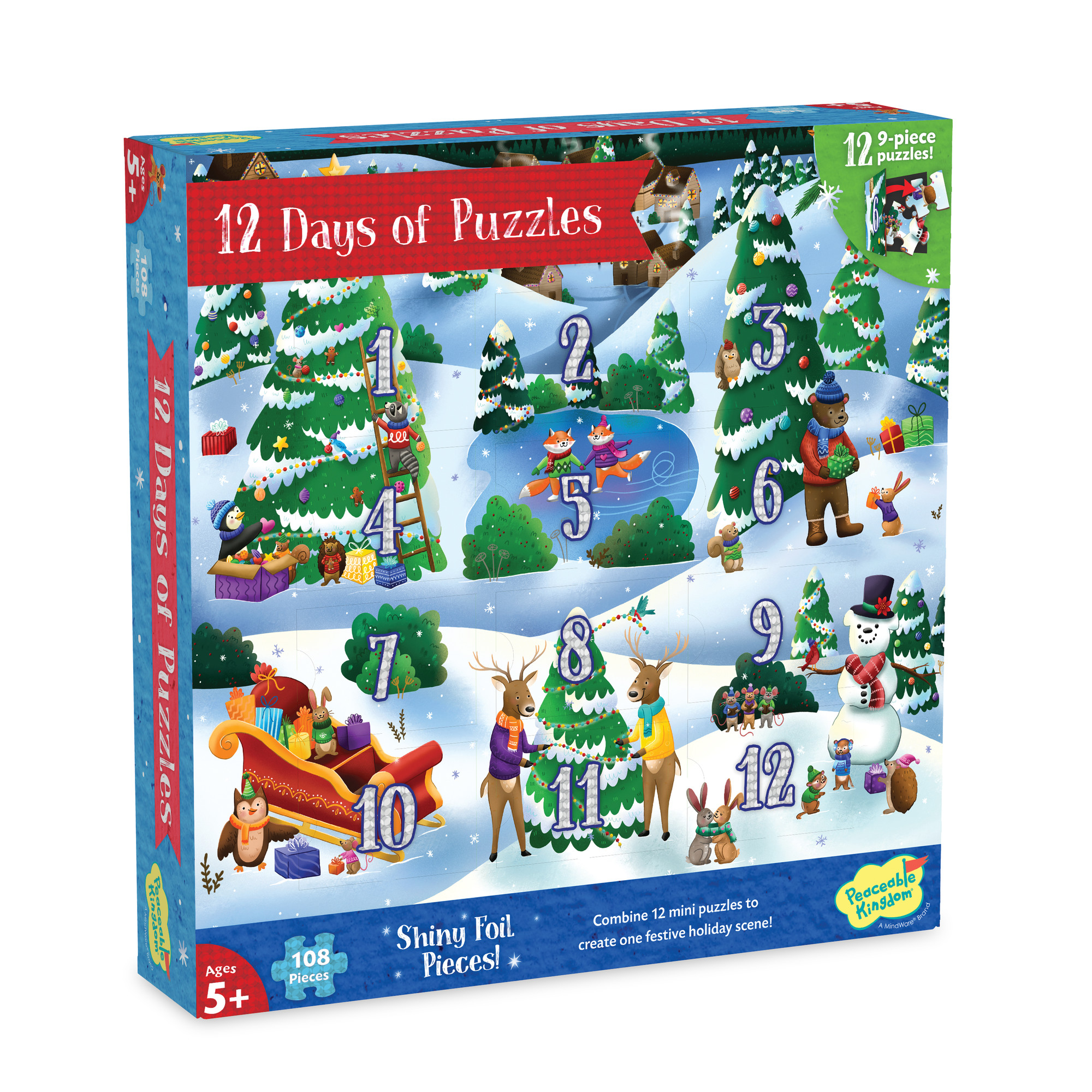 Peaceable Kingdom 12 Days of Puzzles Ages 5+