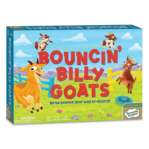Peaceable Kingdom Bouncin Billy Goats Family Board Game, Practice Strategy with Family Games for Kids and Adults