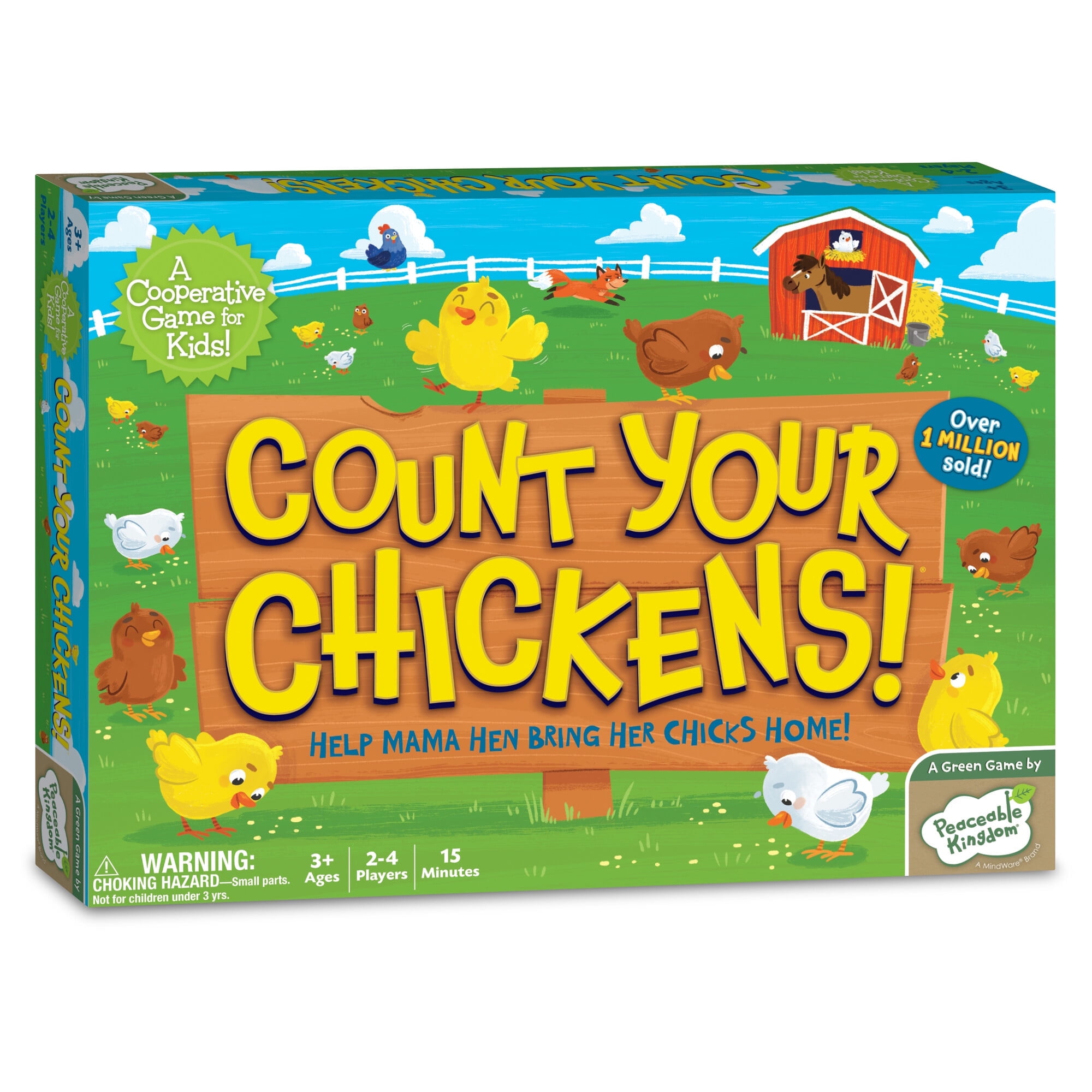 MINDWARE Peaceable Kingdom Count Your Chickens! Toddler Board Game For 3 Year Olds and Up