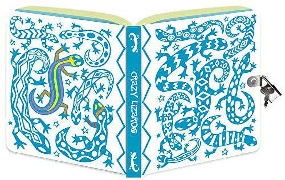 Peaceable Kingdom Lizard Foil Coloring Diary Lock & 2 Keys Lined